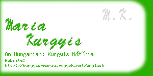 maria kurgyis business card